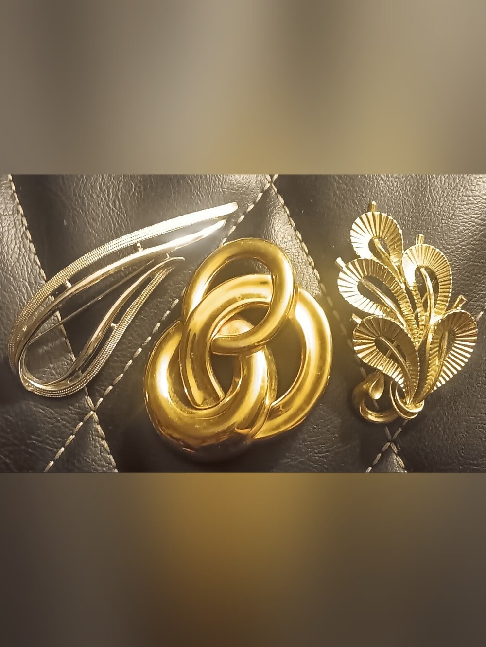 Monet Gold-Tone Interlocking Knot Brooch - Women Accessories.